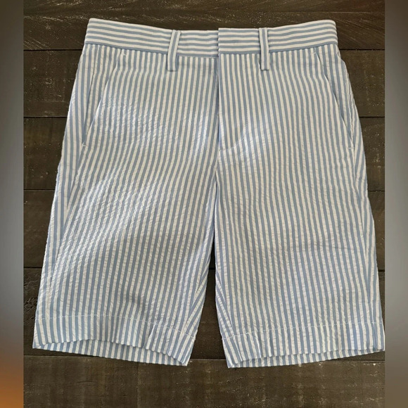 Crewcuts Other - CREWCUTS NWT Ludlow Seersucker Blue White Striped Shorts Size 6